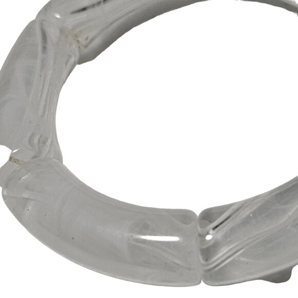 Boho Chic Lucite Chunky Bangle Bracelet Stackable Stretch Fashion Jewelry Women - Picture 2 of 3